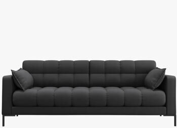 3 seater design sofa "Mamaia textured fabric" dark gray