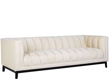 Large 3-seater designer sofa "Beaudy" White Chenille