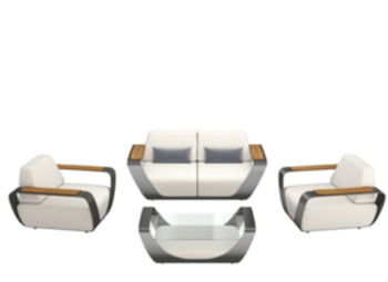 4-piece garden lounge set "Onda" - White