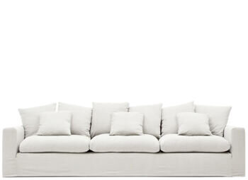 4-Sitzer Design Sofa „Joelle“ mit abnehmbaren Bezug, Weiss