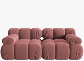 Modular 2-seater design sofa "Bellis" - velvet cover