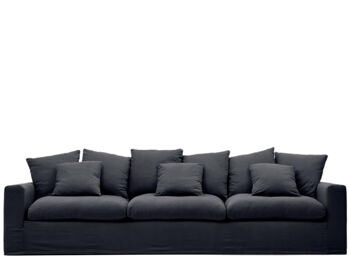 4-Sitzer Design Sofa „Joelle“ mit abnehmbaren Bezug, Anthrazit