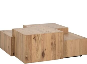 Large design coffee table "Lennox" 100 x 100 cm, natural oak