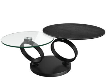 Extendable, flexible design coffee table "Eolia Black"