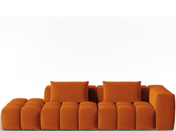 3-Sitzer Designer Sofa „Lorella“ mit Ottomane links - Samtbezug