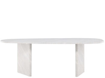 Oval design dining table "Grönvik" 220 x 100 cm, white