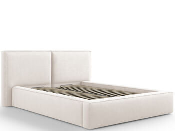 Design upholstered bed "Jodie" with storage compartment 140 x 200 cm - textured fabric