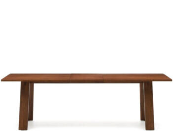 Extendable design dining table "Arleno", oak with walnut finish - 200-250 x 95 cm