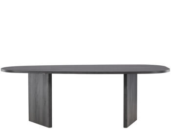 Oval design dining table "Grönvik" 220 x 100 cm, black