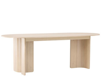 Oval design dining table "Tyresö" 220 x 100 cm, whitewash