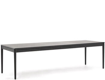 Extendable design dining table "Lennon", black oak, 200-280 x 90 cm