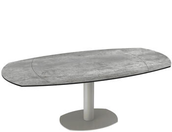 Ausziehbarer Designer Keramik Esstisch „Artica“, Silver/Flintgrau - 130-200 x 100 cm