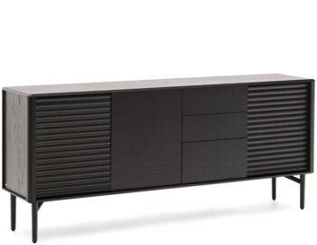 Design Sideboard „Lennon“ Eiche Schwarz, 3-türig