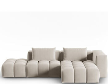 4-Sitzer Designer Ecksofa „Lorella“ mit Eckteil rechts - Samtbezug