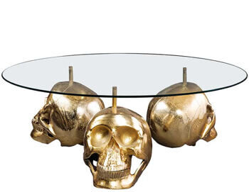 Design Couchtisch „Skull Gold“ Ø 90 cm