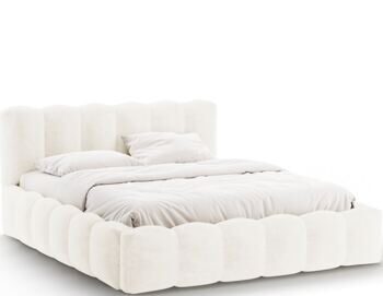 Design upholstered bed "Lupine" with storage compartment 140 x 200 cm - chenille