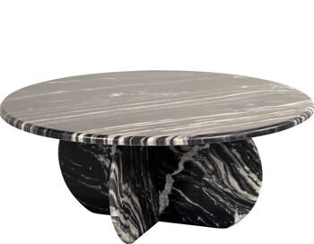 Design marble coffee table "Bancroft", Ø 90 cm