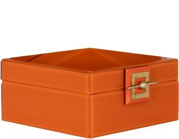 Design Schmuckkasten „Bodine“ Orange, aus Glas 21.5 x 21.5 cm