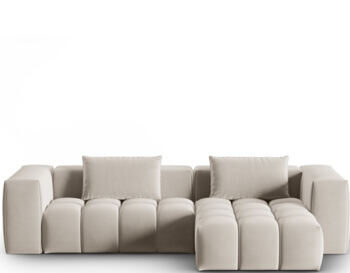 3-Sitzer Designer Ecksofa „Lorella“ mit Eckteil rechts - Samtbezug