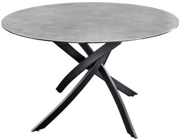 Table de salle à manger ronde design "Alpino" en céramique Ø 120 cm - Anthracite