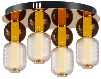 LED Design Deckenlampe „Drop“ - Gold/Cognac