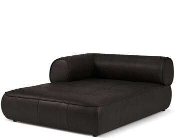 Echtleder Design Chaiselongue „Lily“, Schwarz