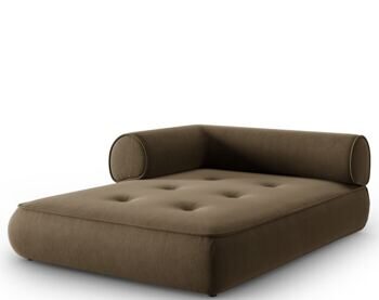 Design chaise longue "Lily", chenille gray-brown