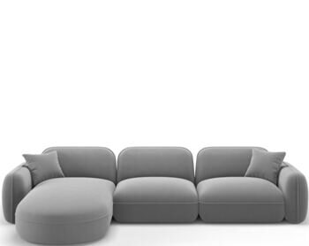 4-Sitzer Designer Ecksofa 320 „Lucien“ mit Eckteil links - Samtbezug Casino