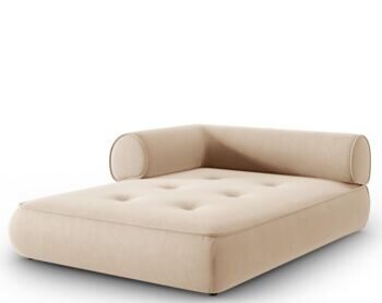 Design chaise longue "Lily", chenille beige