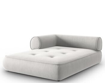 Design chaise longue "Lily", chenille light gray