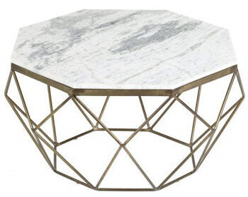 Marble coffee table "Diamond" Ø 70 cm - White