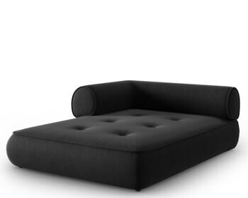 Design chaise longue "Lily", chenille anthracite