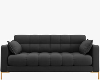 2 seater design sofa "Mamaia textured fabric" dark gray