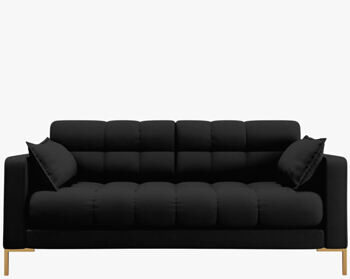 4-seater designer sofa "Mamaia textured fabric" black