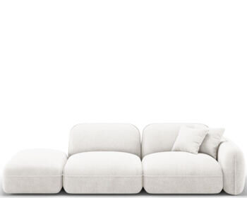 3-Sitzer Designer Sofa „Lucien“ mit Ottomane links - Samtbezug Bubble