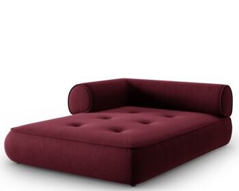 Design chaise longue "Lily", chenille burgundy