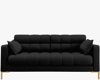 2-Sitzer Designsofa "Mamaia Strukturstoff“ Schwarz