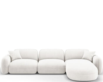 4-Sitzer Designer Ecksofa 320 „Lucien“ mit Eckteil rechts - Samtbezug Bubble