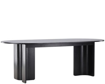 Oval design dining table "Tyresö" 220 x 100 cm, black