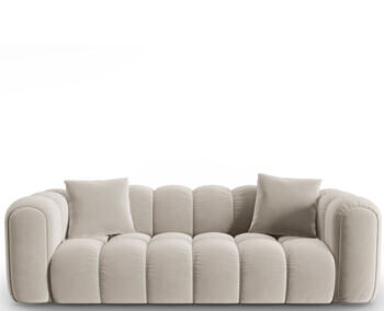 3-seater designer sofa "Clotilde" - velvet upholstery