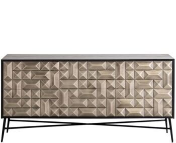 Design Sideboard „Tetro Silver“, 3-türig