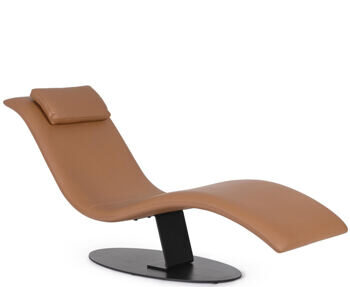 Design relax lounger "Vermont", faux leather cognac