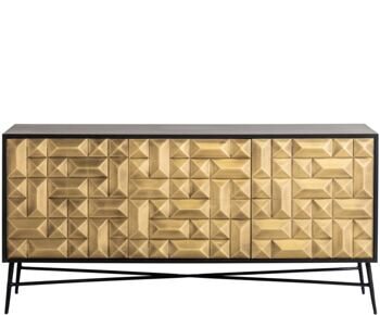 Design Sideboard „Tetro Gold“, 3-türig