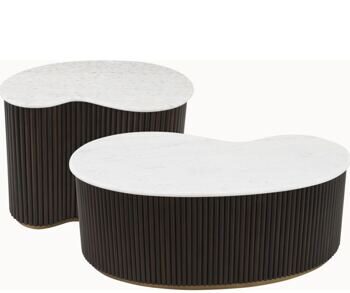 Marble design coffee table set "Mayfield" 2-piece