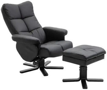 Sven Black" recliner with footstool