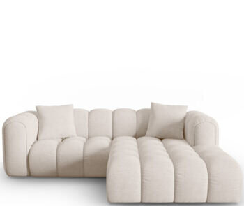 3-Sitzer Designer Ecksofa „Clotilde“ mit Eckteil rechts - Strukturstoff