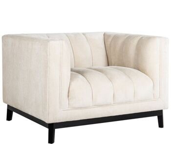 Design armchair "Beaudy" White Chenille