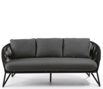 Indoor/Outdoor 3 Seater Design Sofa "Branka" 180 cm - Black