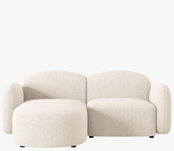 3-seater design corner sofa "Blair", chenille melange, light beige