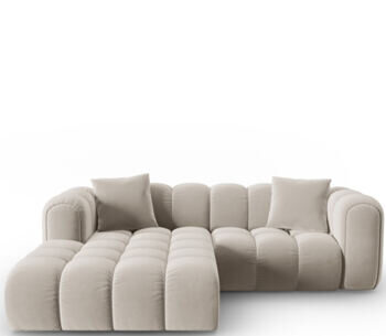 3-Sitzer Designer Ecksofa „Clotilde“ mit Eckteil links - Samtbezug